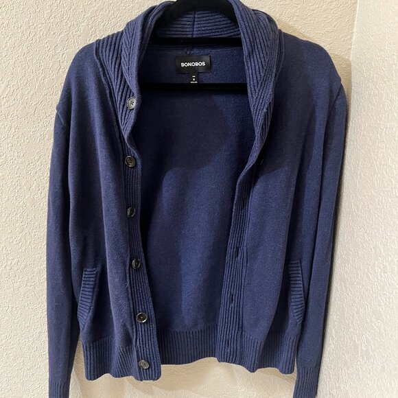Bonobos Yak Wool Shawl Cardigan Sweater Blue Extra-Small XS Long-Sleeve Dress - Picture 1 of 4